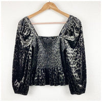 Adelina Blouse in Velvet Leopard Size XS