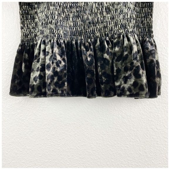 Adelina Blouse in Velvet Leopard Size XS