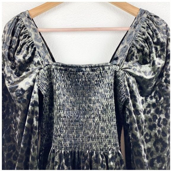 Adelina Blouse in Velvet Leopard Size XS