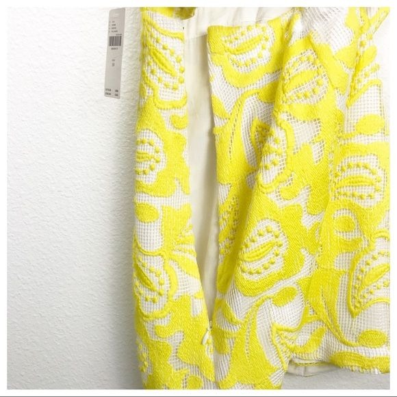 Maeve Strappy Lace Mini Dress in Yellow Size 10