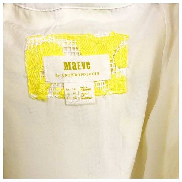 Maeve Strappy Lace Mini Dress in Yellow Size 10