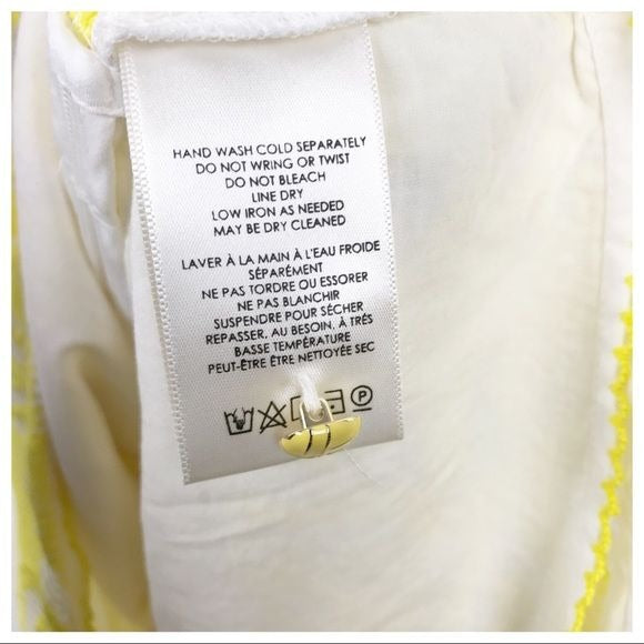 Maeve Strappy Lace Mini Dress in Yellow Size 10