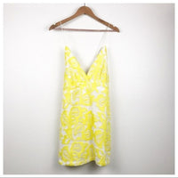 Maeve Strappy Lace Mini Dress in Yellow Size 10