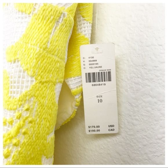 Maeve Strappy Lace Mini Dress in Yellow Size 10