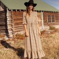 The Constance Dress in Cocoa Plaid Size Small