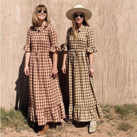 The Constance Dress in Cocoa Plaid Size Small