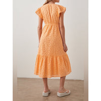 Tina Marigold Eyelet Midi Dress - Medium