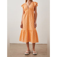 Tina Marigold Eyelet Midi Dress - Medium