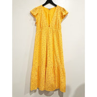 Tina Marigold Eyelet Midi Dress - Medium