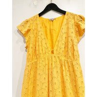 Tina Marigold Eyelet Midi Dress - Medium