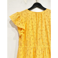 Tina Marigold Eyelet Midi Dress - Medium