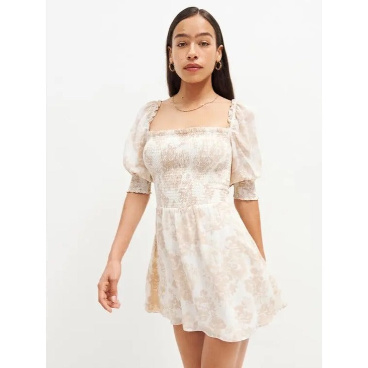 Elle Smocked Mini Dress in Abalone - 6