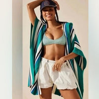 All I Need Striped Hooded Poncho 0/S