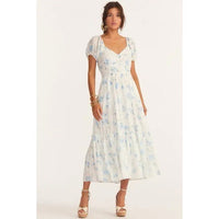 Angie Blue Floral Midi Dress - 10