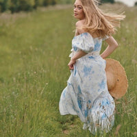 Angie Blue Floral Midi Dress - 10