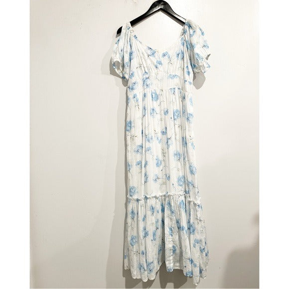Angie Blue Floral Midi Dress - 10