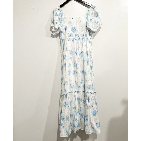 Angie Blue Floral Midi Dress - 10