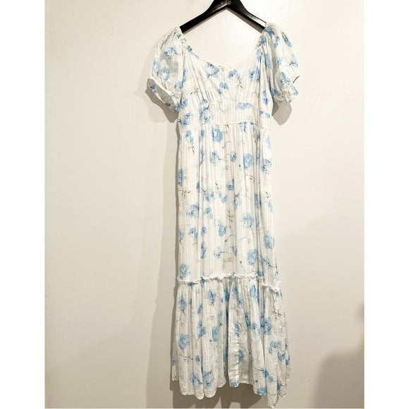 Angie Blue Floral Midi Dress - 10