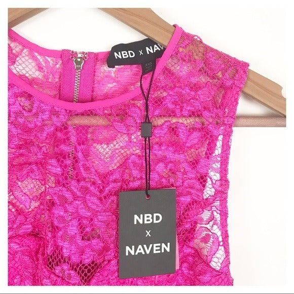 Dahlia Dress in Barbie Pink Glo Size XXS