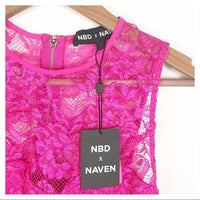 Dahlia Dress in Barbie Pink Glo Size XXS