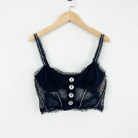 Black Stardust Lace Bustier Size XS