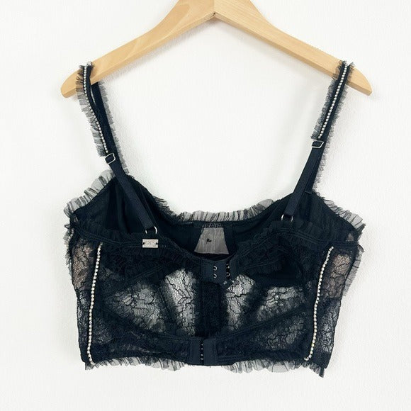 Black Stardust Lace Bustier Size XS