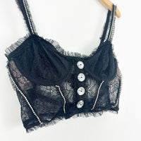 Black Stardust Lace Bustier Size XS