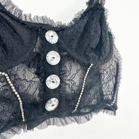 Black Stardust Lace Bustier Size XS