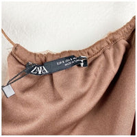 NWT Brown Tulle One Shoulder Dress Size Small