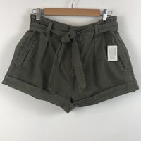 NWT La Paz Army Green Belted Paperbag Shorts Size XL