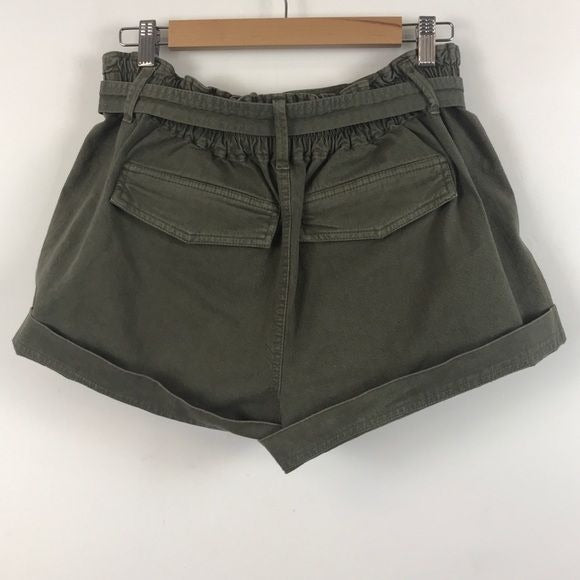 NWT La Paz Army Green Belted Paperbag Shorts Size XL
