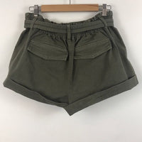 NWT La Paz Army Green Belted Paperbag Shorts Size XL