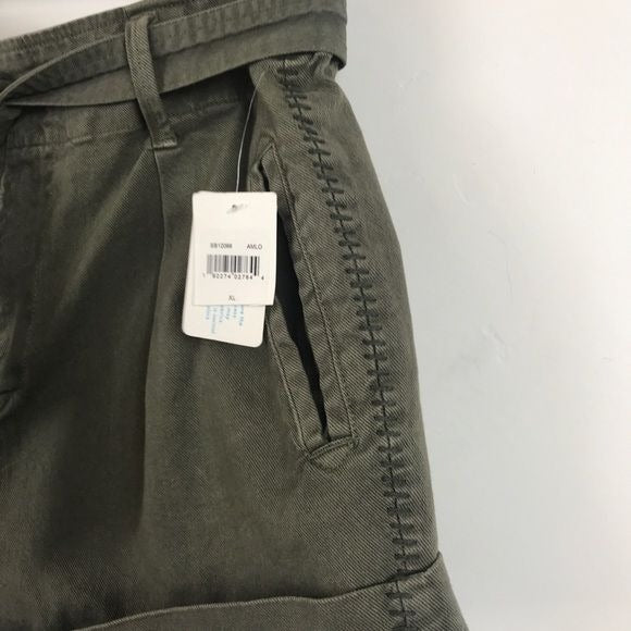 NWT La Paz Army Green Belted Paperbag Shorts Size XL