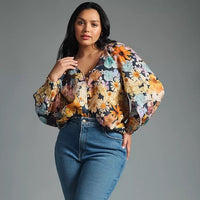 Maeve Moxy Collective Floral Linen Blouse