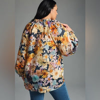 Maeve Moxy Collective Floral Linen Blouse