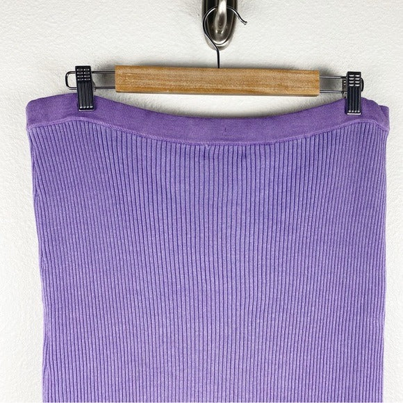Merino Wool Silk Skirt in Purple Size XL