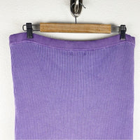 Merino Wool Silk Skirt in Purple Size XL