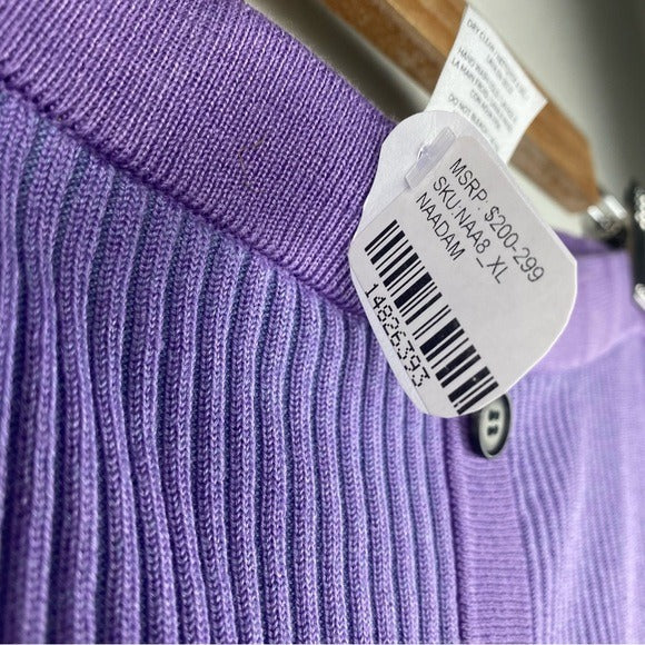 Merino Wool Silk Skirt in Purple Size XL