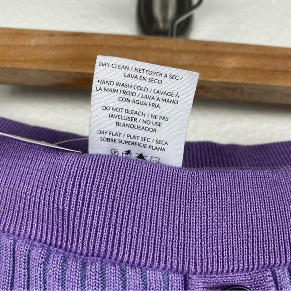 Merino Wool Silk Skirt in Purple Size XL