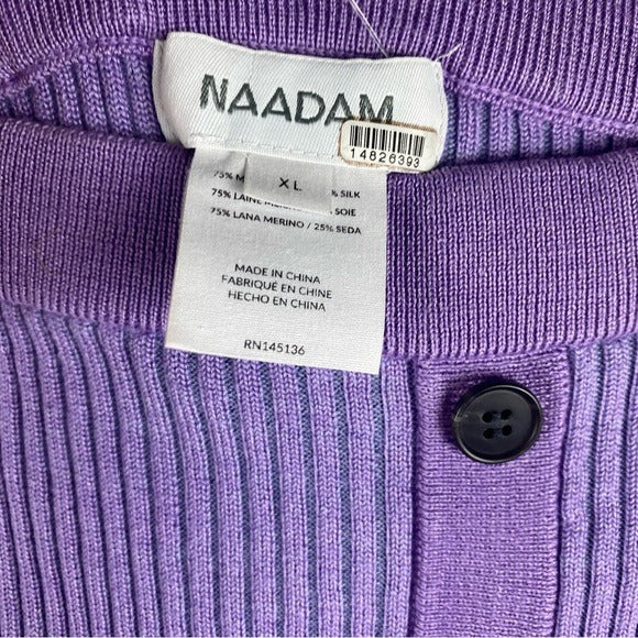 Merino Wool Silk Skirt in Purple Size XL