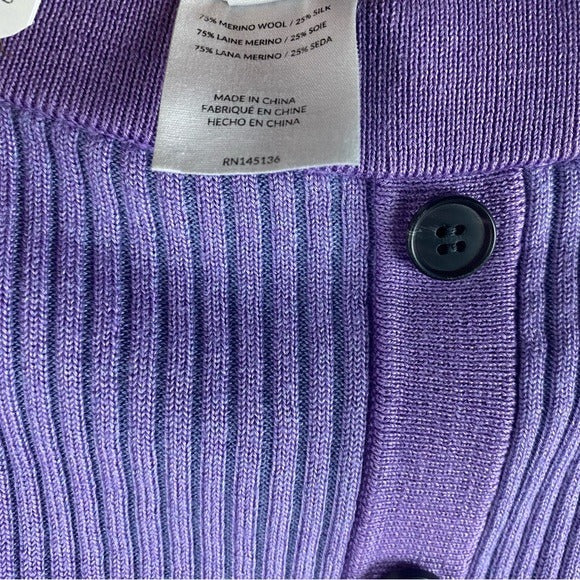 Merino Wool Silk Skirt in Purple Size XL