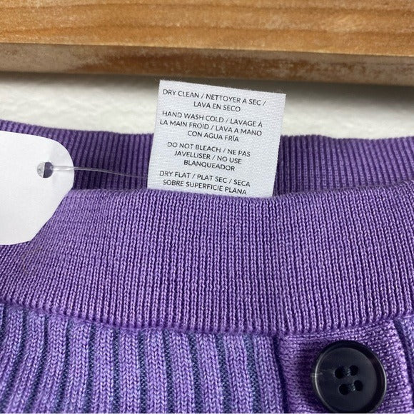 Merino Wool Silk Skirt in Purple Size XL