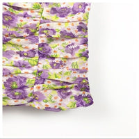 Floral Ruched Spaghetti Strap Tank Top Size Small