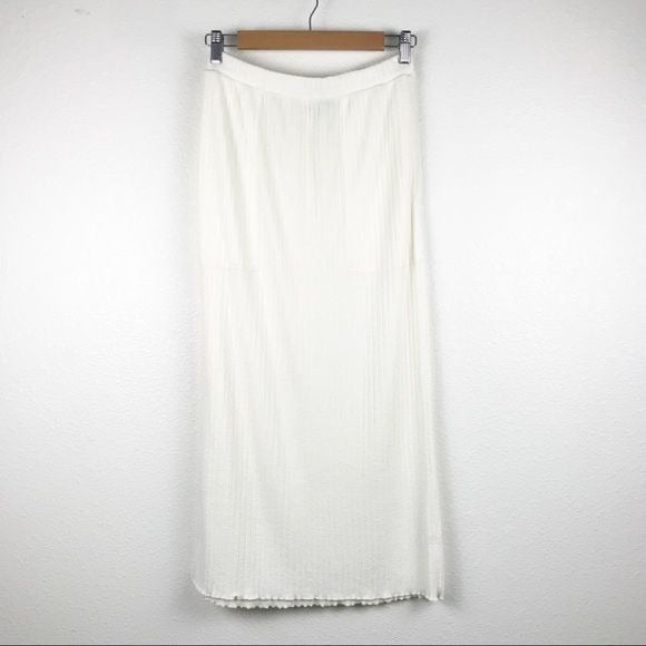 White Ribbed Panama Skirt Set Size Small