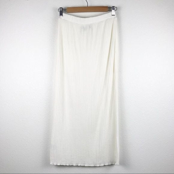 White Ribbed Panama Skirt Set Size Small
