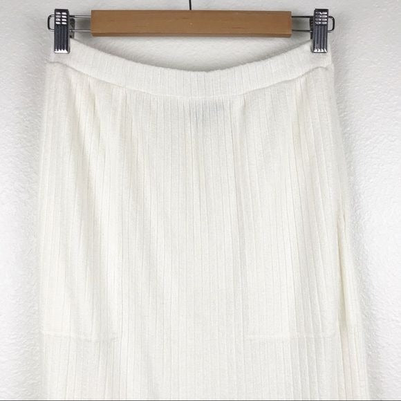 White Ribbed Panama Skirt Set Size Small