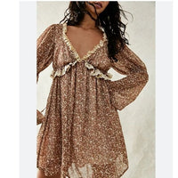 Pennie Printed Babydoll Mini Dress Size Small