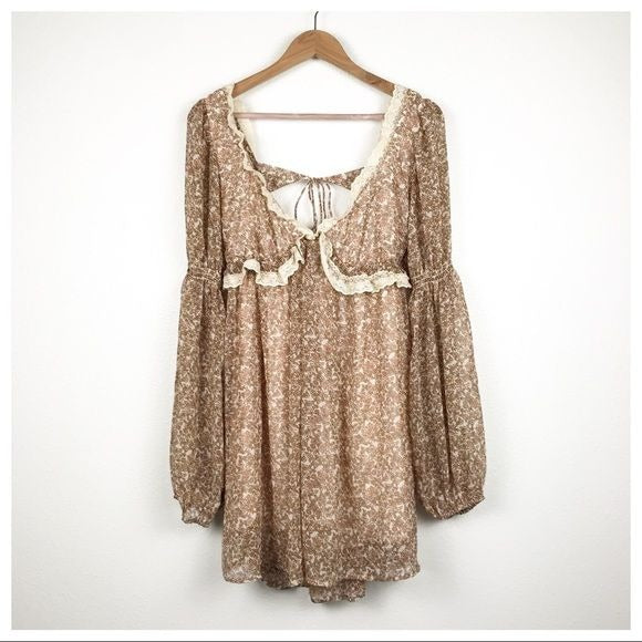 Pennie Printed Babydoll Mini Dress Size Small