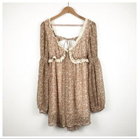 Pennie Printed Babydoll Mini Dress Size Small
