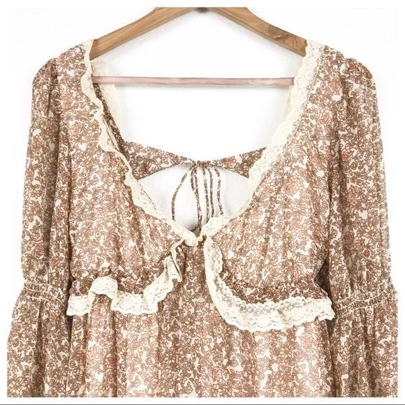 Pennie Printed Babydoll Mini Dress Size Small